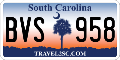 SC license plate BVS958