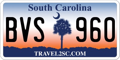 SC license plate BVS960