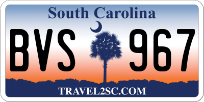 SC license plate BVS967