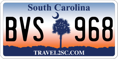 SC license plate BVS968