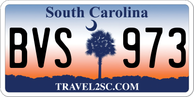 SC license plate BVS973
