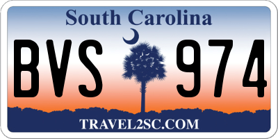 SC license plate BVS974