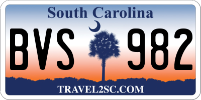 SC license plate BVS982