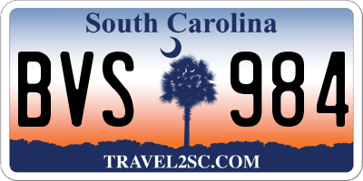 SC license plate BVS984