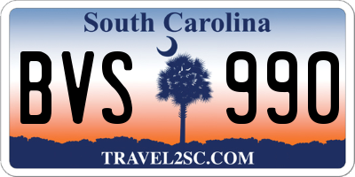 SC license plate BVS990