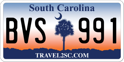 SC license plate BVS991