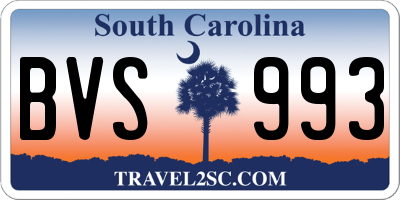 SC license plate BVS993
