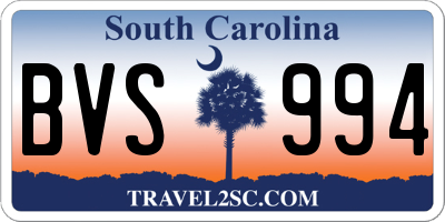 SC license plate BVS994