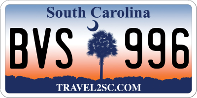 SC license plate BVS996