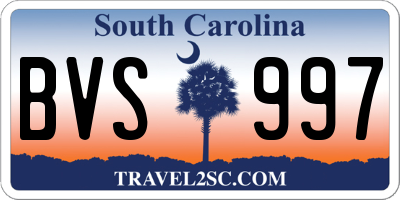 SC license plate BVS997