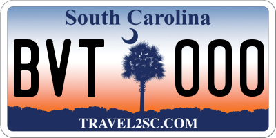 SC license plate BVT000