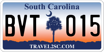 SC license plate BVT015