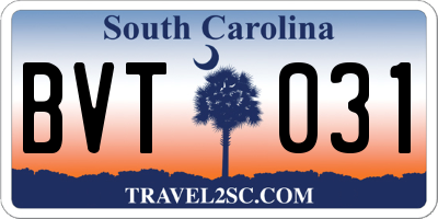 SC license plate BVT031