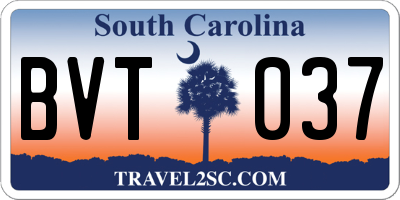 SC license plate BVT037