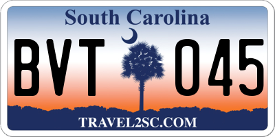 SC license plate BVT045