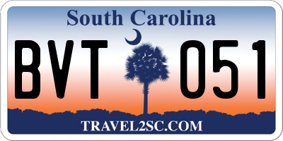 SC license plate BVT051