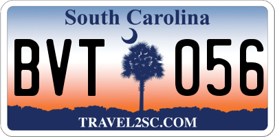 SC license plate BVT056