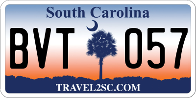 SC license plate BVT057