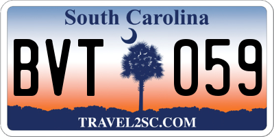 SC license plate BVT059