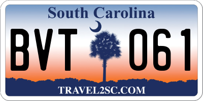 SC license plate BVT061