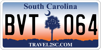 SC license plate BVT064