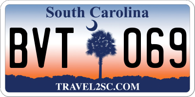 SC license plate BVT069