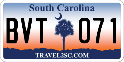 SC license plate BVT071