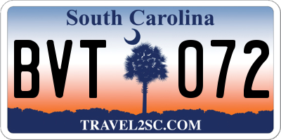 SC license plate BVT072