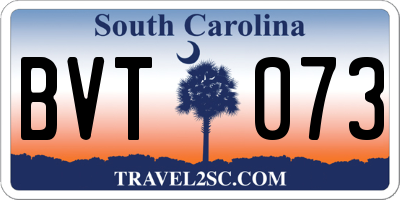 SC license plate BVT073