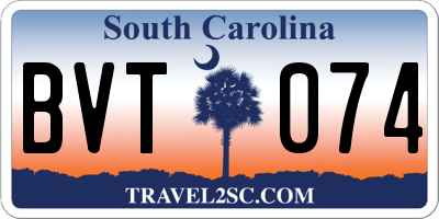 SC license plate BVT074