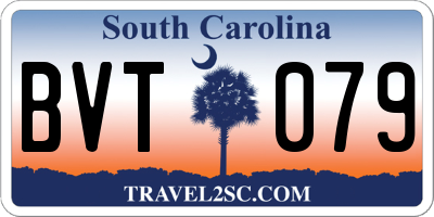 SC license plate BVT079