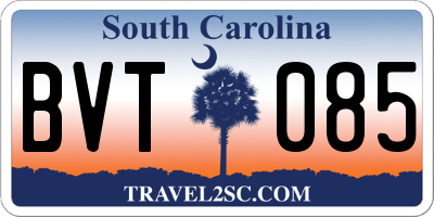 SC license plate BVT085