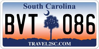 SC license plate BVT086
