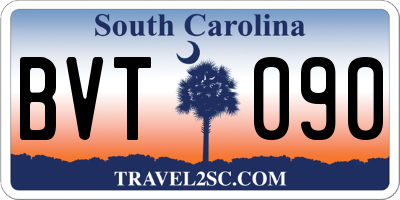 SC license plate BVT090