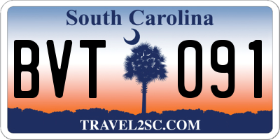 SC license plate BVT091