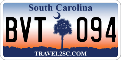 SC license plate BVT094