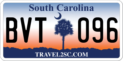 SC license plate BVT096