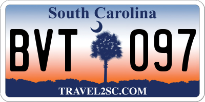 SC license plate BVT097
