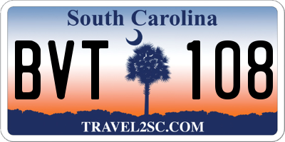 SC license plate BVT108