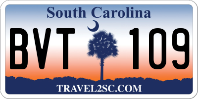 SC license plate BVT109