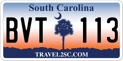 SC license plate BVT113
