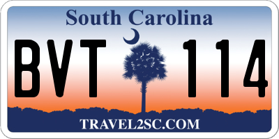 SC license plate BVT114