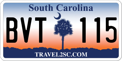 SC license plate BVT115