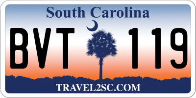 SC license plate BVT119