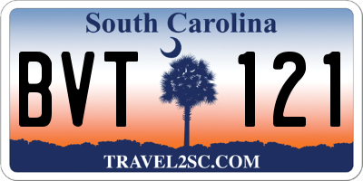SC license plate BVT121