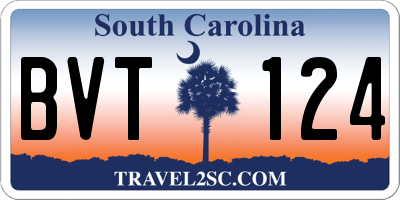 SC license plate BVT124