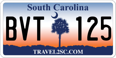 SC license plate BVT125