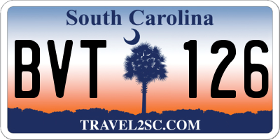 SC license plate BVT126