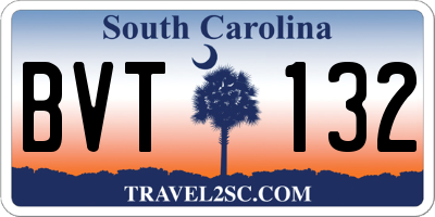 SC license plate BVT132