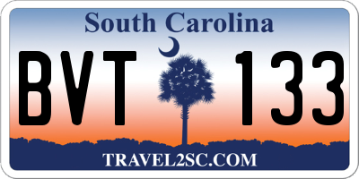 SC license plate BVT133